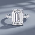 thumbnail image 3 of Rosec Jewels 5 Carat Lab Grown Diamond Emerald Cut Engagement Ring (E-VS1 Grade) - IGI Certified Big Diamond Ring with Hidden Halo, 18K White Gold, US 9.50, 3 of 8