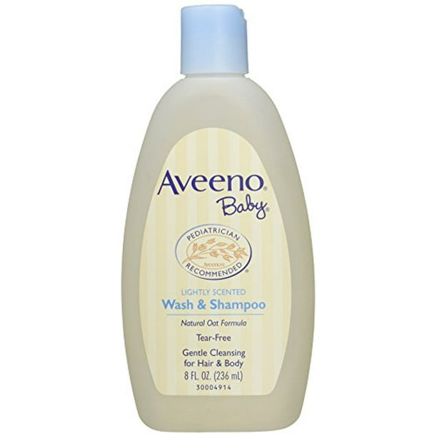 Aveeno Baby Wash and Shampoo Lightly Scented Wash and Shampoo 8oz Each
