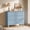 Light Blue, variant on Black Fluted 3 Drawer Dresser, 32 inch Wide Dresser Nightstand for Bedroom, Modern Wood Chest of Drawers, Large Painted Nightstand with 3 Drawers for Closet, Hallway, Entryway