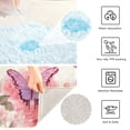 thumbnail image 4 of Toilet Rug U-Shaped Bathroom Rugs Non-Slip Soft Plush Machine Washable Contour Bath Mat Butterflies on Peonies 24x20, 4 of 9
