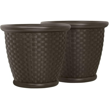 Suncast Sonora 22 in. Decorative Resin Planters, 2-Pack, P222105B92 - Walmart.com