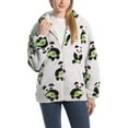 thumbnail image 4 of SWSMCLT Women's Long Sleeve Fuzzy Coat Hoodie Winter Pocket Sweatshirt Full Zip Top Hooded Fleece Fuzzy Cute Avocado X-Large, 4 of 4