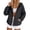 Black #059, variant on Zip Up Rain Jacket Women Lightweight Waterproof Hooded Jacket Casual Windbreaker Outdoor Raincoat, 2XL