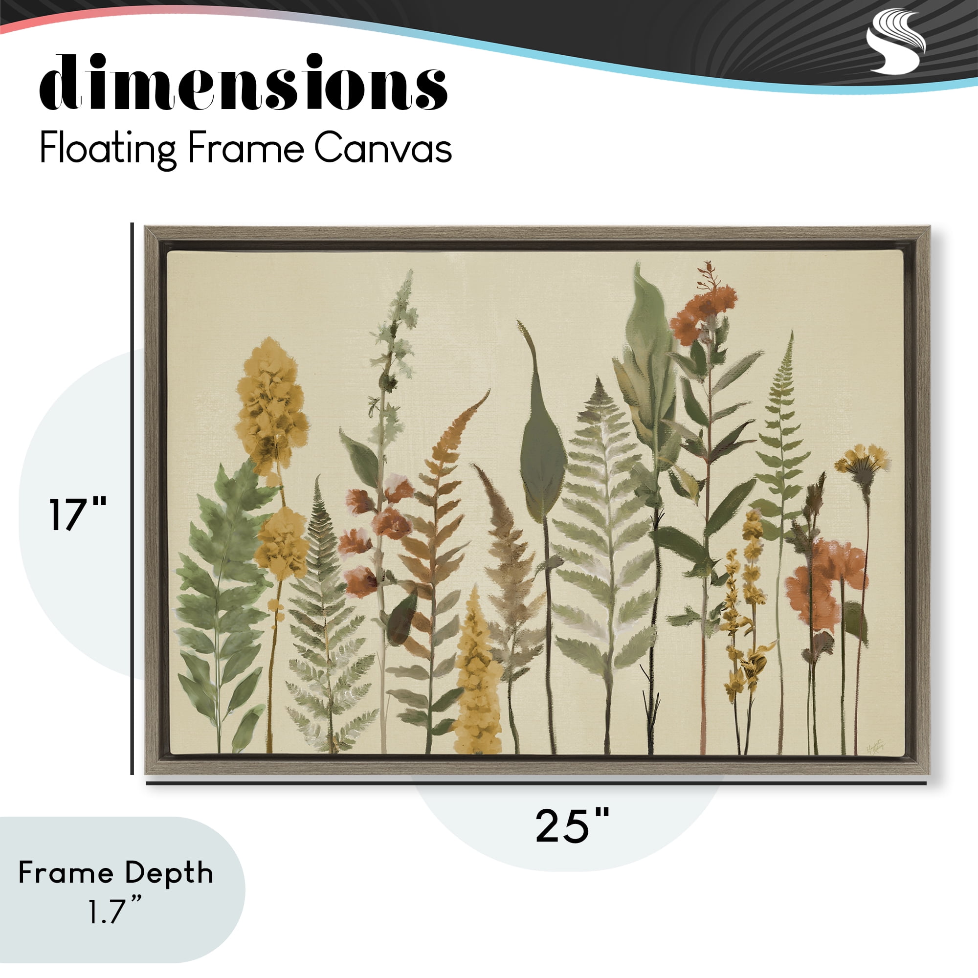 Stupell Industries Fall Toned Botanics Brown Framed Floater Canvas Wall Art, design by Elizabeth Medley