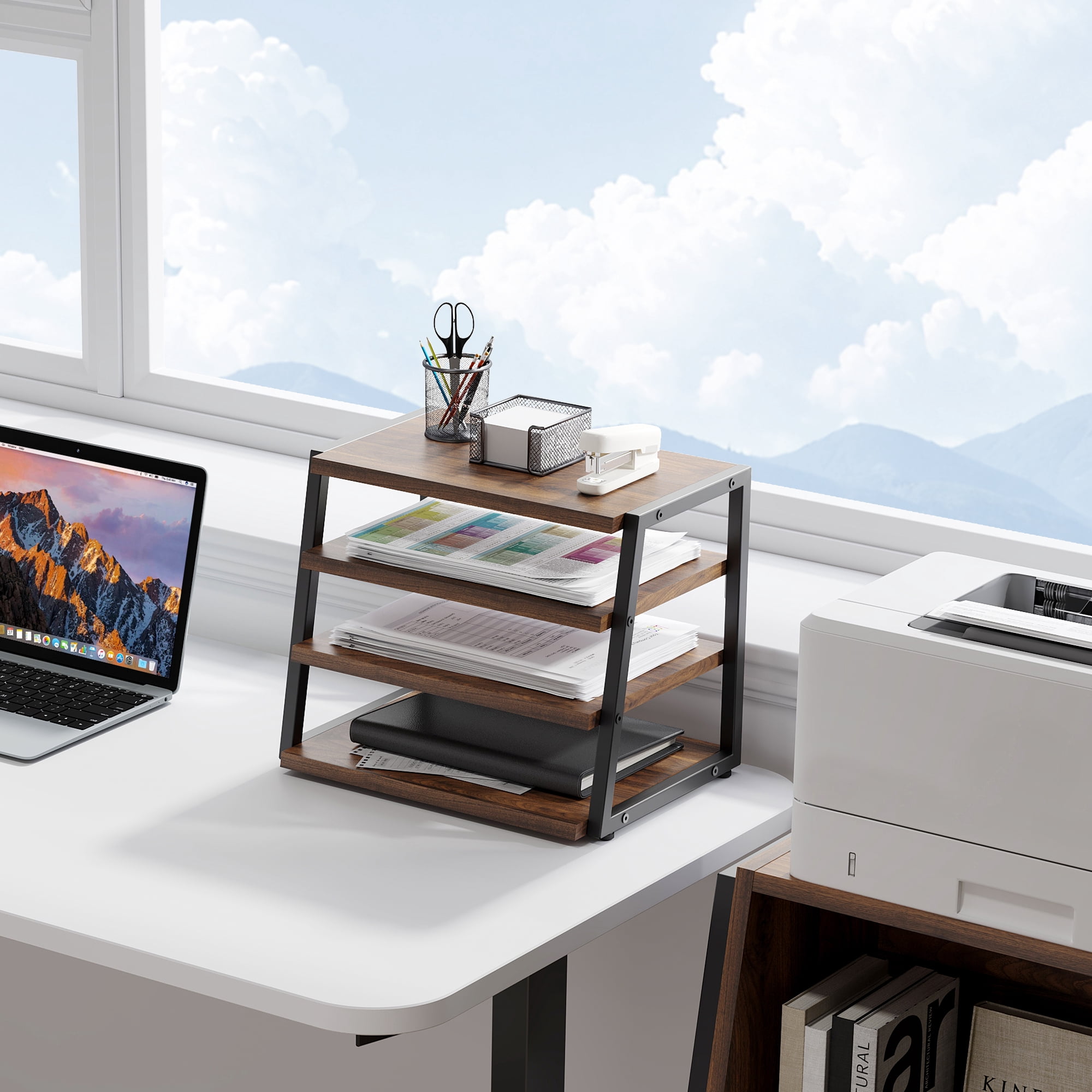 Fenge Desk Organizer, 4 Tier File Organizer for Desk