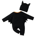 thumbnail image 3 of URMAGIC Newborn Baby Boy Girl Halloween Bat Outfits Long Sleeve Romper Hoodie Bodysuit Halloween Outfit, 3 of 6