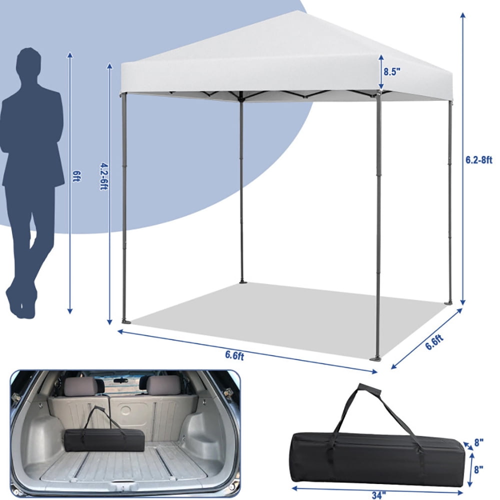 Aimee Lii 6.6 x 6.6 Feet Outdoor Pop-up Canopy Tent with UPF 50+ Sun Protection, Backyard Canopy Gazebo for Party Camping BBQ Events, White Aimee Lii 6.6 x 6.6 Feet Outdoor Pop-up Canopy Tent with UPF 50+ Sun Protection, Backyard Canopy Gazebo for Party Camping BBQ Events, White