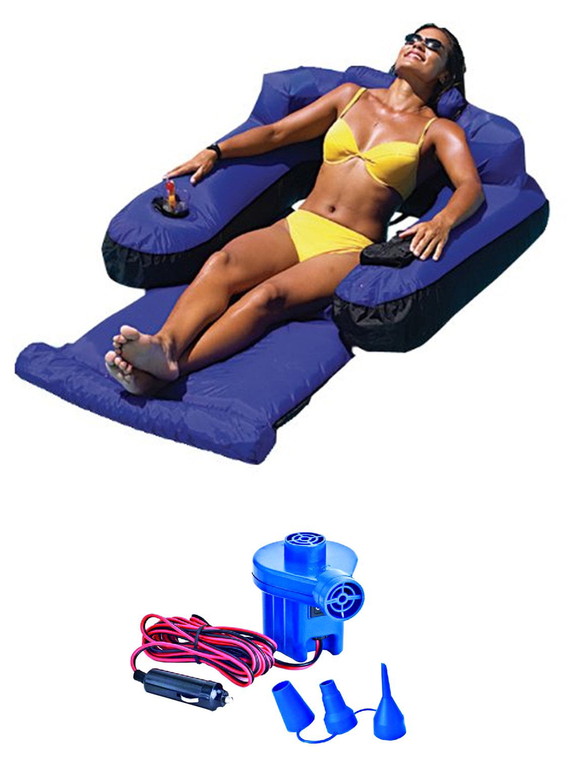 Floating Chair Lounger Inflatable Swimline 9047 Swimming Pool Fabric for sale online 
