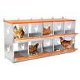 thumbnail image 3 of ZephyPaws Chicken Nesting Boxes,10 Compartment Metal Poultry Nest Box Wall Mount for Chickens,Hens,Ducks,Easy Egg Collection,Large Vented Holes Chicken Coop Equipment,Orange, 3 of 8