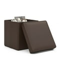 thumbnail image 2 of Kepooman Storage Ottoman Footrest,Storage Ottoman Bench,Upholstered Square Footstool with PVC Leather Surface for Bedroom-Brown, 2 of 7