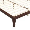 thumbnail image 5 of Harper & Bright Designs Queen Size Bamboo Wood Platform Bed, Queen Simple Bed Frame with Headboard and Wood Slat Metal Support, No Box Spring Needed, for Bedroom, Chocolate, 5 of 6