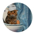 thumbnail image 4 of Orinice Cute Cat Round Table Cover Stain Resistant Washable Indoor Outdoor Tablecloth Kitchen Dining Wedding Parties Waterproof 100% Polyester Fiber 46-50, 4 of 8