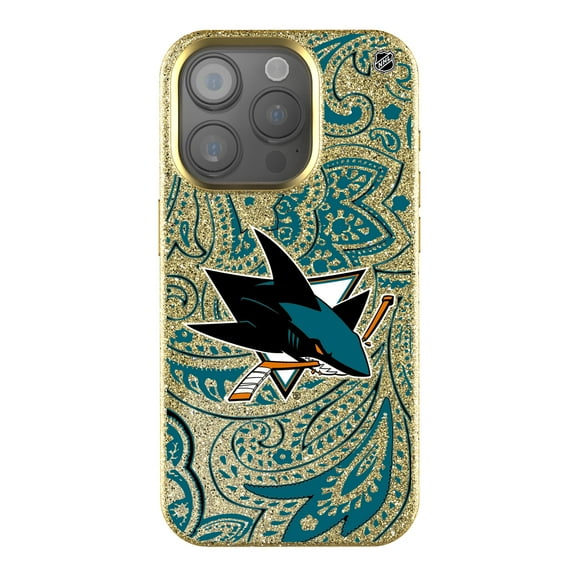 Keyscaper Gold San Jose Sharks Paisley Bling iPhone Case