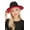 Black, variant on Women's Boho Chic Solid Red Lined Wide Brimmed Panama Style Felt Hat
