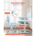 thumbnail image 2 of VEVOR Chaise d'Étude pour Enfants et Bureau avec Étagère et Tiroir Hauteur Réglable Bleu, 2 of 9
