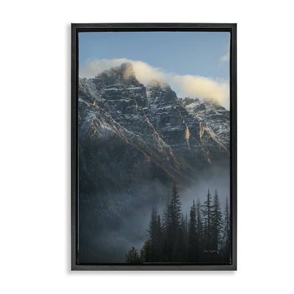 Stupell Industries Mount Tupper Mist Landscape & Nature Photography Black Floater Framed Canvas Art Print Wall Art, 17 x 25