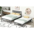 thumbnail image 5 of Full Platform Bed With Adjustable Trundle Gray - Fine Support Pine Wood Size Created, 5 of 7