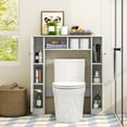 thumbnail image 4 of Costway Over The Toilet Storage Cabinet Double Door Bathroom Toilet Storage Organizer White, 4 of 10