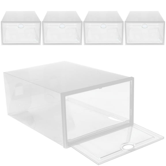 HOMEMAXS  5 Pcs Sneaker Boxes Stackable Shoe Storage Men and Women