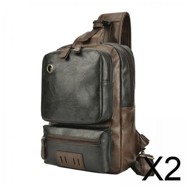 Bolsos bandolera para hombre,Bolso bandolera para hombre,bandolera pequeña de viaje,mochila con una correa,bolso de hombro Estilo vintage,Bolso de pecho de cuero PU,moda impermeable,Mochila de