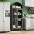 thumbnail image 2 of SUPEER 73" Tal Metal Arched Storage Display Cabinet with with Glass Doors, Pantry, Curio Cabinet, Metal Arched Bookcase, Assembly Required, 2 of 7