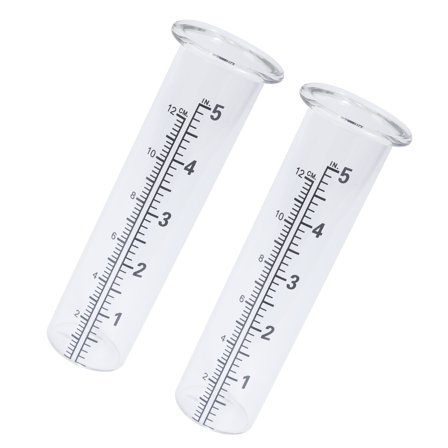 2Pcs Clear Capacity Glass Rain Gauge Replacement Tube Outdoor Garden Yard Home Suitable for Decorating Yard and Outdoor