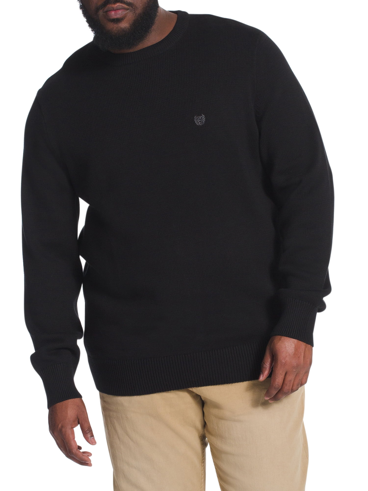 Chaps Mens Big and Tall Classic Fit Cotton Crewneck Sweater