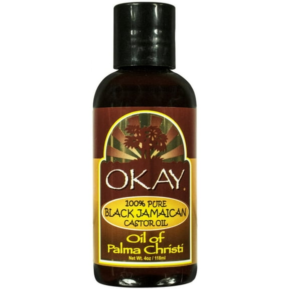 Okay 100% Pure Black Jamaican Castor Oil, 4 oz (Pack of 4)