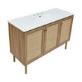 thumbnail image 4 of Classe 48 in. Brown Oak Bathroom Vanity With White, 3-Hole Ceramic Sink Top, 4 of 8