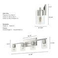 thumbnail image 6 of Hunter - Kerrison 4-light Brushed Nickel, Medium Size Vanity Light, Dimmable, for Bedrooms, Dining, Living Rooms - 48032, 6 of 7