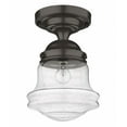 thumbnail image 2 of 1 Light Flush Mount In Industrial Style-15.75 Inches Tall And 10.5 Inches Wide-Bronze Finish-Clear Seedy Glass Color Z-Lite 736F10-Brz, 2 of 2