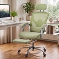 thumbnail image 5 of EDX Ergonomic Office Chair - High Back Mesh, Reclining with Lumbar Support, Adjustable Headrest, Footrest & Padded Arms, Green, 5 of 9