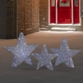 thumbnail image 2 of Northlight Set of 3 LED Lighted Silver Stars Outdoor Christmas Decorations 24", 2 of 5