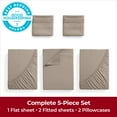thumbnail image 3 of Mellanni Iconic Sheet Set Brushed Microfiber, Extra Deep Pocket, 5 Piece Split King, Tan, 3 of 8