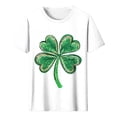 thumbnail image 2 of St. Patrick's Day Shirt for Women Pixelated Shamrock Graphic T-Shirt Short Sleeve Crewneck Loose Fit Festival Apparel Holiday Gift Top, 2 of 7