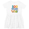 thumbnail image 3 of Inktastic 100 First Days of School Colorful Art Palette Girls Toddler Dress, 3 of 5