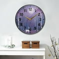 thumbnail image 2 of Yayeee Wall Clock Battery Operated 11.9" Silent Quartz Non-Ticking for Living Room Decor, Purple Forest, 2 of 8
