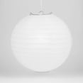 thumbnail image 2 of (5-PACK) 12" White Round Paper Lantern, Even Ribbing, Hanging Decoration, 2 of 5