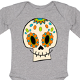 thumbnail image 4 of Inktastic Smiling Sugar Skull for Day of the Dead Boys or Girls Long Sleeve Baby Bodysuit, 4 of 5