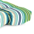 thumbnail image 4 of Jordan Manufacturing 44" x 18" Clique Fresco Blue Stripe Rectangular Tufted Contoured Outdoor Wicker Settee Bench Cushion, 4 of 12