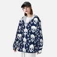 thumbnail image 4 of Logiee white arrow Skull Print Men's Women Light Jacket Full Zip Sun Protection Hoodie Long Sleeve Sun Shirts for Men Hiking Fishing Zip Pockets-3X-Large, 4 of 8