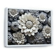 thumbnail image 2 of Designart "Minimalistic Black And White Zinnias Collage" Zinnias Floater Framed Canvas Prints, 2 of 5