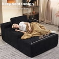 thumbnail image 4 of Vcatnet 67"x48" Chaise Lounge Chair Indoor Oversized Lounge Couch Upholstered Corduroy Sofa Bed for Living Room and Bedroom, Black, 4 of 9