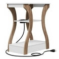 thumbnail image 5 of HomGarden Arc End Table W/Charging Station, 3 Tier Arc Sofa Side Table W/USB Ports & Storage Shelf for Living Room, Bedroom, White, 5 of 11