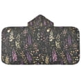 thumbnail image 5 of Yayeee Kids Hooded Towel with Hand Pockets Beach Soft Absorbent Bath Wrap 50 x 23.5 inch, Purple Floral Pattern, 5 of 5