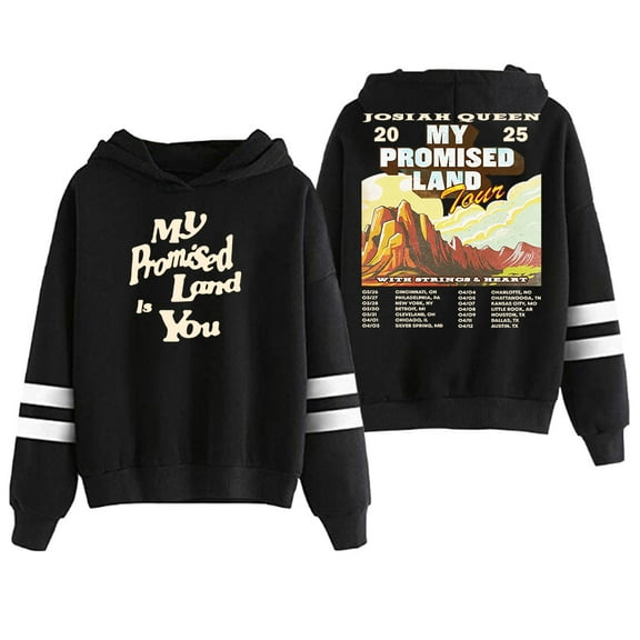 Josiah Queen My Promised Land Tour Hoodie Pocketless Parallel Bars Sleeve Streetwear Women Men Sweatshirt
