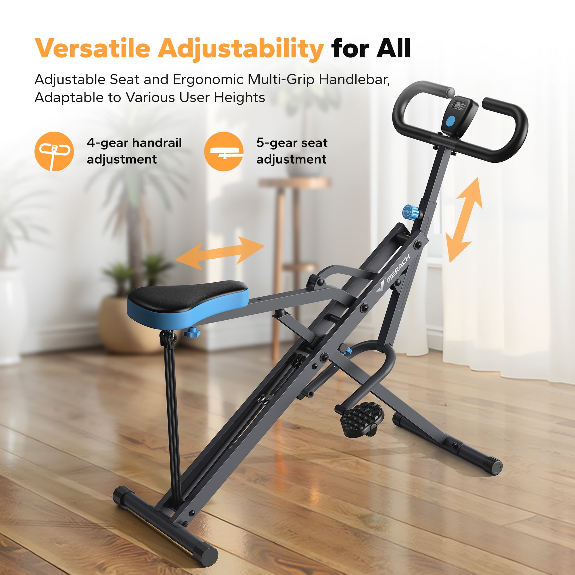 MERACH Squat Assist Trainer Foldable Glutes Leg Workout Machine with 3 Tension Bands, 350 lbs