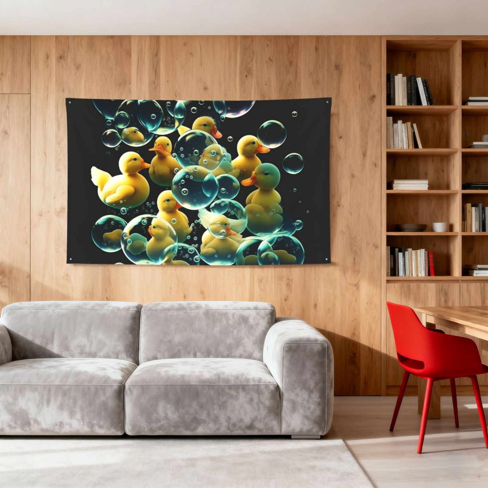 Rubber Ducks In Soap Bubbles Four Hole Decorated Banner Flag for Garden Yard Home Decoration Indoor Outdoor 4x6 Ft