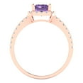 thumbnail image 4 of Halo Engagement Ring for Women - 1.86ct Simulated Alexandrite in 14K Rose Gold Promise Ring, 4 of 6