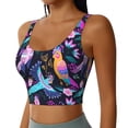 thumbnail image 5 of Sports Bra For Women, Exotic Multicolor Cockatoo Parrot Sports Bras For Women High Support, Workout Tank Tops Woman With Removable Cups, 5 of 8